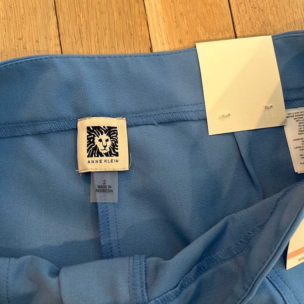 Anne Klein Light blue Trousers w/ golden accents Brand new w/ tag Size 2 - Picture 6 of 12